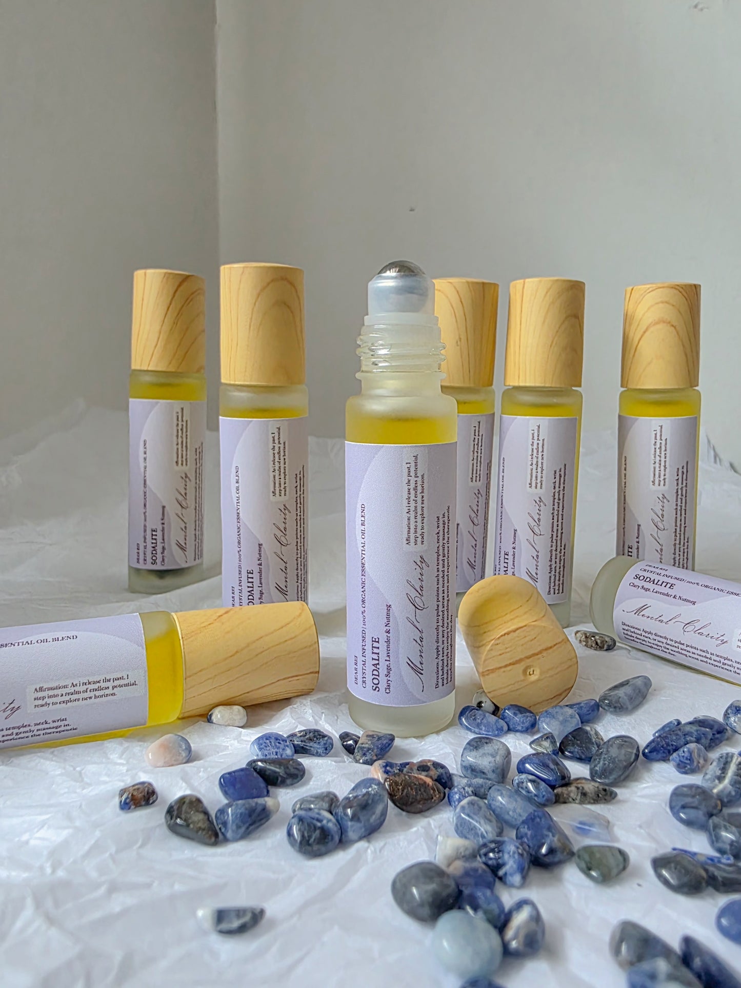 Sodalite • Mental Clarity • Clary Sage, Lavender & Nutmeg