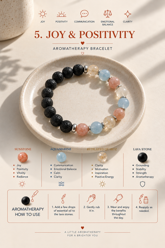 Joy & Positivity Bracelet • Sunstone, Aquamarine & Rutilated Quartz